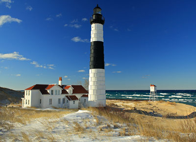 winter thumbnail image of the big sable point lighthouse in ludington state park