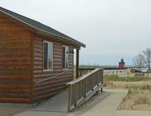The view from the camper cabins at Holland State Park.