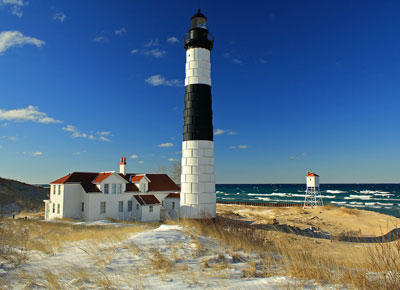 Ludington State Park Mini Camper Cabin – Winter