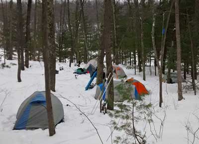 Pine Valleys Pathway – Winter Camping near Baldwin, Michigan